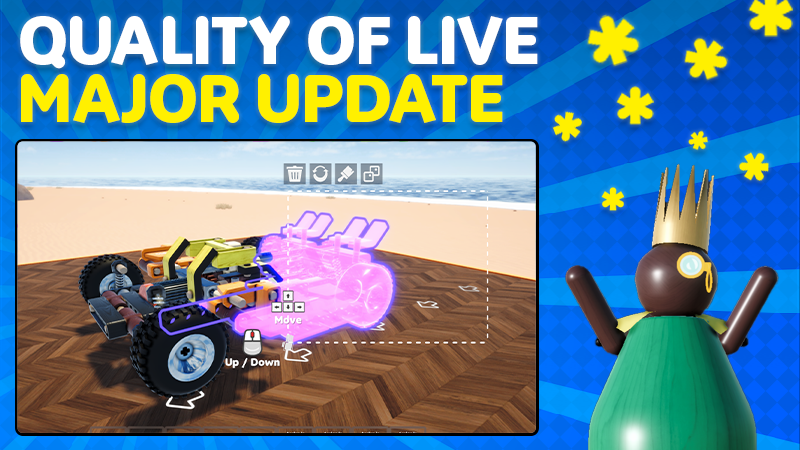 ScrewDrivers_HU's tweet photo. Screw Drivers just got a big update! 🏎️

Enjoy major build mode improvements like multi-selection, mirror mode, a hot bar, improved wind resistance, plus new blocks and challenges. 👑

Check the Steam post for details: https://t.co/Do4iSqvkBc https://t.co/0OEYfINdG4