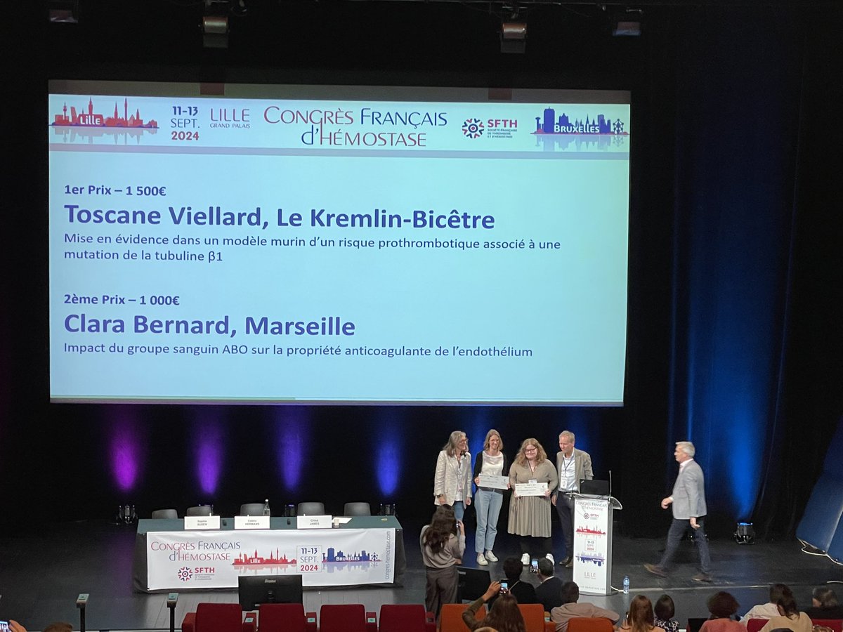 Felicitations à Toscane Vieillard et Clara Bernard (<a href="/reseau_c2vn/">C2VN</a> ) pour ces prix de la communication orale!!! #CFH2024