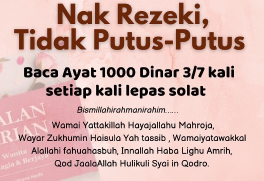AzeemSyuk's tweet photo. Amalkan doa ni supaya rezeki kita tak pernah putus putus.

Tak susah pun, cukup amalkan 40 kali, dia akan jadi habit. https://t.co/0FmaD9yQQV