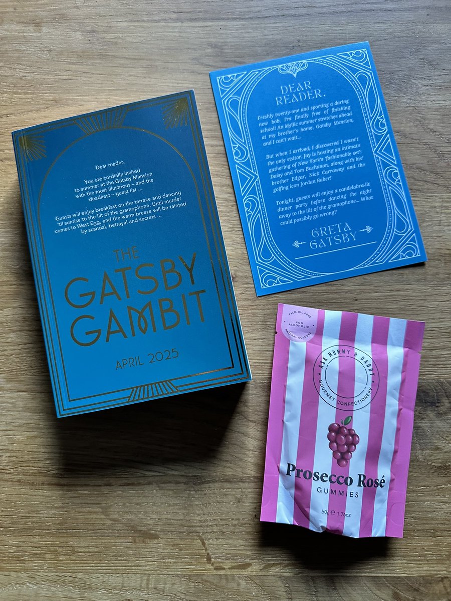 Thank you <a href="/dialoguepub/">Dialogue Publishing</a> for sending me this gorgeous proof of #TheGatsbyGambit by Claire Anderson-Wheeler, which sounds amazing! [ADPR]

It’s out in April 2025. More details here: uk.bookshop.org/a/10770/978140…