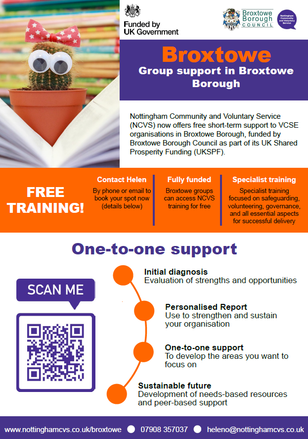 NottmWestPCN's tweet photo. Broxtowe Borough Council’s UK Shared Prosperity Fund grant helps Voluntary, Community and Social Enterprises based in Broxtowe to access specialist training and business support

@broxtowebc @NottinghamCVS @SouthNottsPBP https://t.co/4QpJEp8Moe