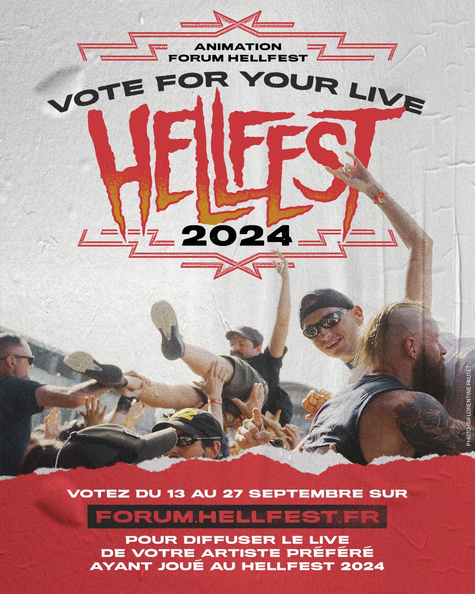 🗳 𝗩𝗢𝗧𝗘 𝗙𝗢𝗥 𝗬𝗢𝗨𝗥 𝗟𝗜𝗩𝗘 - 𝗛𝗘𝗟𝗟𝗙𝗘𝗦𝗧 𝟮𝟬𝟮𝟰 🗳

Du 13 au 27 septembre, votez pour l’artiste que vous avez préféré lors du Hellfest 2024 afin que son concert soit diffusé sur la chaîne YouTube du festival

➡️ forum.hellfest.fr

📸 Florentine Pautet