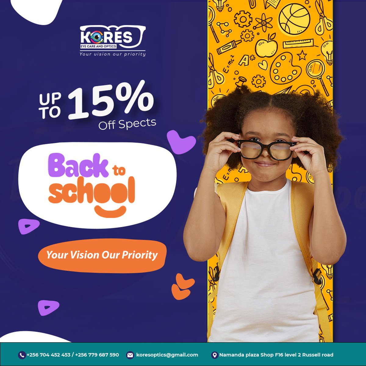 Get up to 15% of spectators today 

We are locked at Namanda plaza room F 16 level 2 Russell road

Your vision is our priority