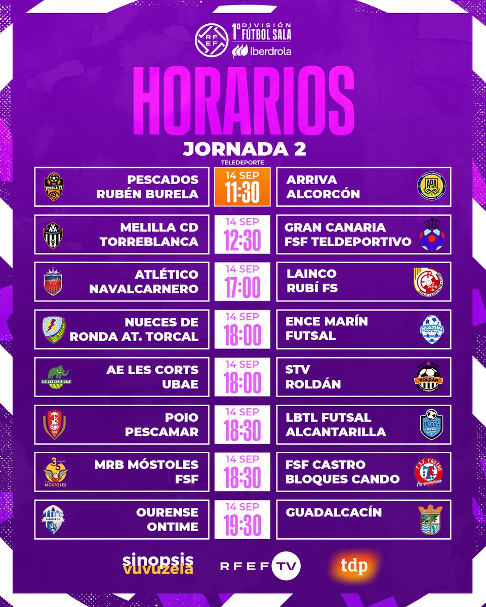 Futsal RFEF (@futsalrfef) on Twitter photo 🙌🏼Ya está todo preparado para una nueva cita con la #PrimeraIberdrolaFS. Este sábado podrás seguir los ocho encuentros en directo.
📺 <a href="/teledeporte/">Teledeporte</a> | rfef.es | <a href="/live_vuvuzela/">SinopsisVuvuzela</a>
#FutsalRFEF 🙌🏼Ya está todo preparado para una nueva cita con la #PrimeraIberdrolaFS. Este sábado podrás seguir los ocho encuentros en directo.
📺 <a href="/teledeporte/">Teledeporte</a> | rfef.es | <a href="/live_vuvuzela/">SinopsisVuvuzela</a>
#FutsalRFEF