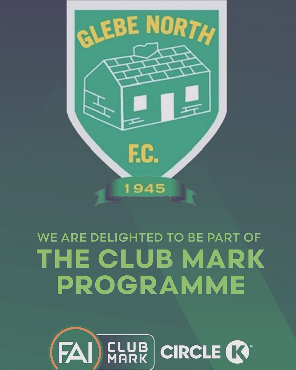 Glebe North FC (@officialglebe) on Twitter photo Glebe North FC are extremely proud to announce we have been awarded the FAI Club Mark Accreditation. Thanks to Roberto Bonello, Karen Browne and everyone at the club for thier help and commitment to achieve this prestigious award.
<a href="/FAIFingal/">FAI Fingal</a> <a href="/LSLLeague/">Leinster Senior League</a> <a href="/DDSL_Official/">DDSL Grassroots</a> Glebe North FC are extremely proud to announce we have been awarded the FAI Club Mark Accreditation. Thanks to Roberto Bonello, Karen Browne and everyone at the club for thier help and commitment to achieve this prestigious award.
<a href="/FAIFingal/">FAI Fingal</a> <a href="/LSLLeague/">Leinster Senior League</a> <a href="/DDSL_Official/">DDSL Grassroots</a>