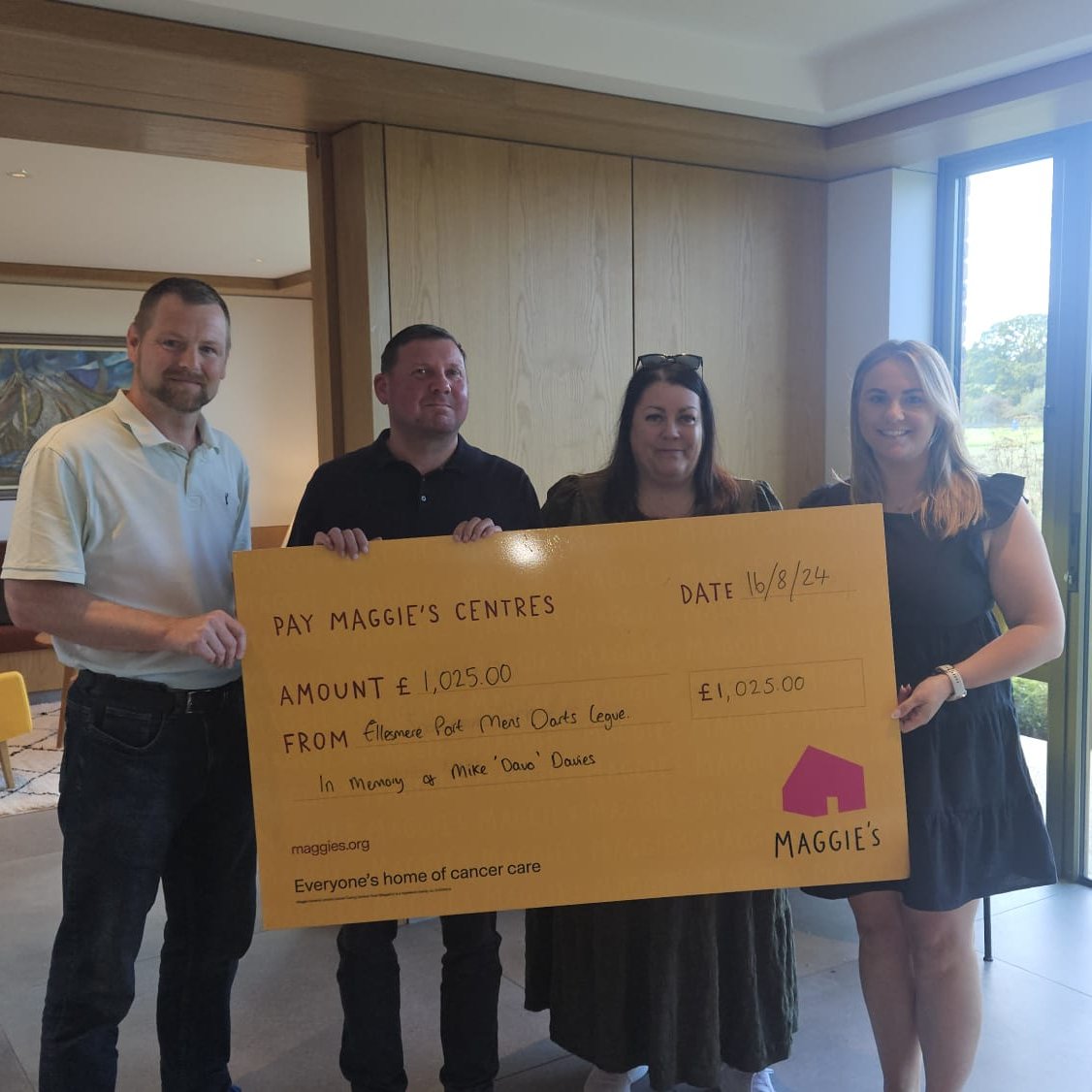 This weeks Friday Fundraiser goes to the Ellesmere Port Men's Darts League who raised a brilliant £1,025.00 for Maggie's. 🎯 The league hosted a charity night in memory of much loved member, Mike 'Davo' Davies. Thank you so much to everyone involved to support Maggie's🧡