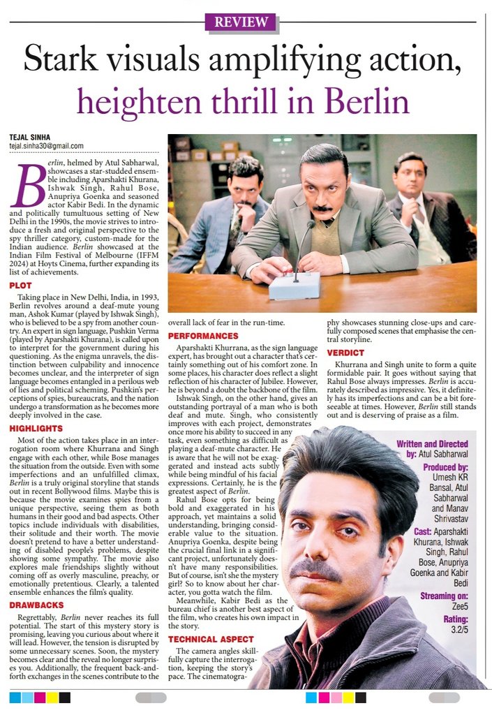 Review by <a href="/SinhaTejal/">TejalSinha</a> #Berlin <a href="/ZEE5India/">ZEE5</a>