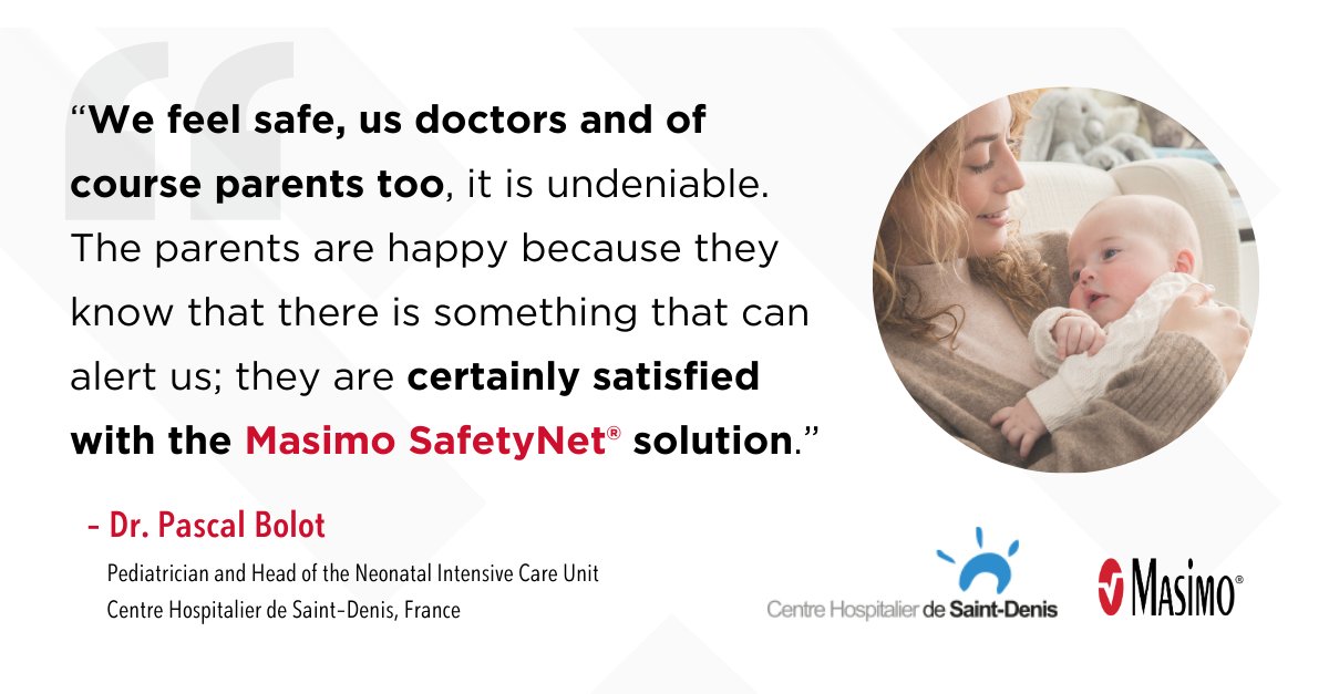 We’re excited that Dr. Bolot from Centre Hospitalier Delafontaine in France sees the implementation of Masimo SafetyNet® as an opportunity to “put the premature newborn back at the center of care”. Watch the full testimonial: ow.ly/fPUg50TiUQf