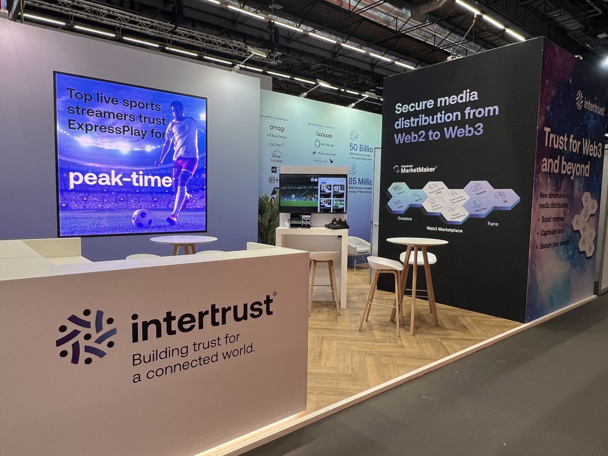 ExpressPlayDRM's tweet photo. Exciting times ahead at #IBC2024!  Stop by @IntertrustTech's booth 5.A60 to explore innovative solutions for secure content distribution, Web3 media monetization, and distributed rights management. Don’t miss it!
#IBCShow #ContentProtection #Web3 #Intertrust https://t.co/T86aOkhouq
