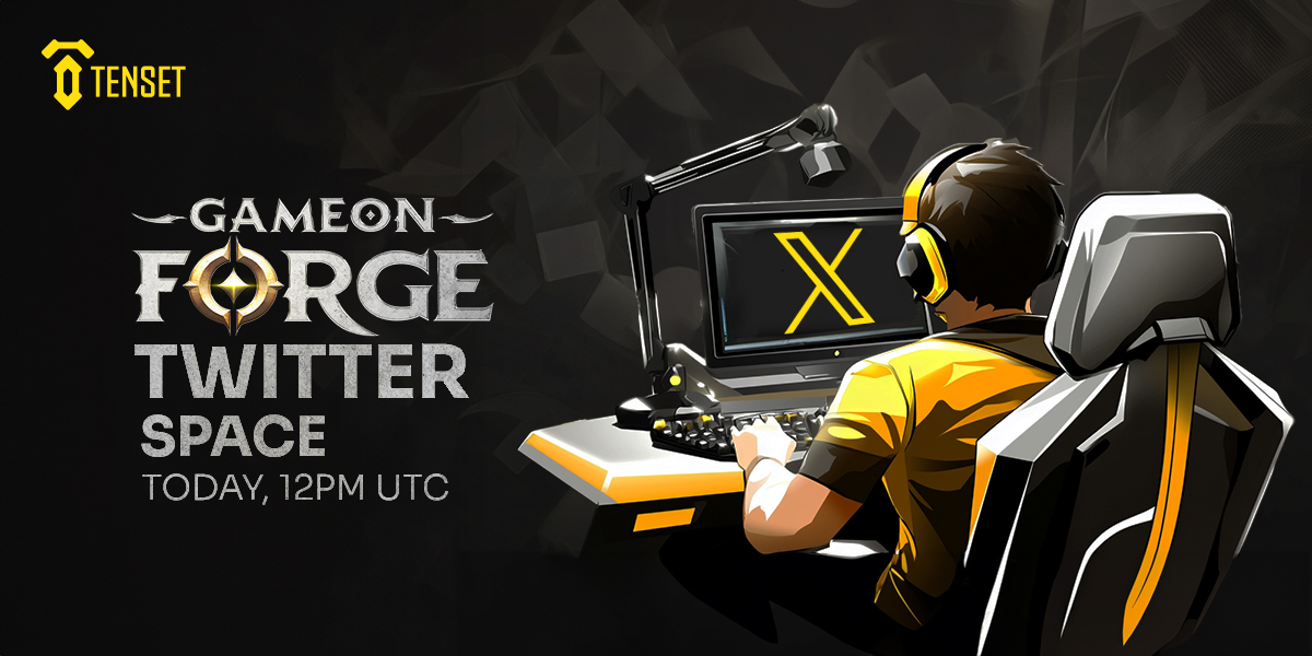 TenseT.io (@tenset_io) on Twitter photo AMA with <a href="/GameOnForge/">GameOn Forge</a> today at 12PM UTC 🤝
Join the GOF team to dive into their project vision ahead of launching with Tenset! 🚀
Learn about their game factory, upcoming plans, $GOF token utility and of course the IDO on Sep 19!
Set a reminder 👇
x.com/i/spaces/1MnGn… AMA with <a href="/GameOnForge/">GameOn Forge</a> today at 12PM UTC 🤝
Join the GOF team to dive into their project vision ahead of launching with Tenset! 🚀
Learn about their game factory, upcoming plans, $GOF token utility and of course the IDO on Sep 19!
Set a reminder 👇
x.com/i/spaces/1MnGn…