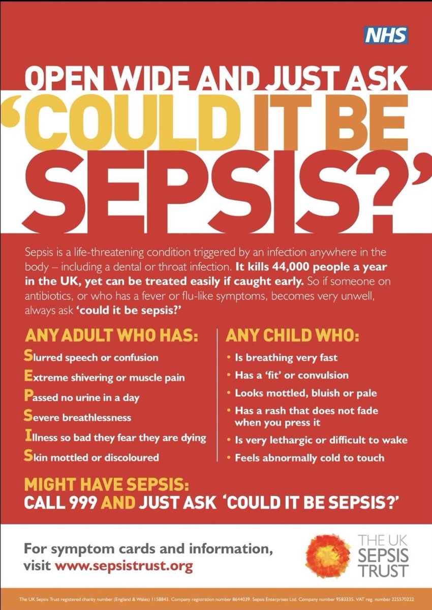 Elisia(Ellie) Buckingham (@eb_stn) on Twitter photo 🧡❤️ It’s World Sepsis Day❤️🧡
#sepsisawareness #sepsis #sepsissix #NHS #WorldSepsisDay
<a href="/WorldSepsisDay/">World Sepsis Day</a> <a href="/DART_UHL/">DART_UHL</a> <a href="/UKSepsisTrust/">The UK Sepsis Trust</a> <a href="/Leic_hospital/">Leicester's Hospitals</a> 🧡❤️ It’s World Sepsis Day❤️🧡
#sepsisawareness #sepsis #sepsissix #NHS #WorldSepsisDay
<a href="/WorldSepsisDay/">World Sepsis Day</a> <a href="/DART_UHL/">DART_UHL</a> <a href="/UKSepsisTrust/">The UK Sepsis Trust</a> <a href="/Leic_hospital/">Leicester's Hospitals</a>