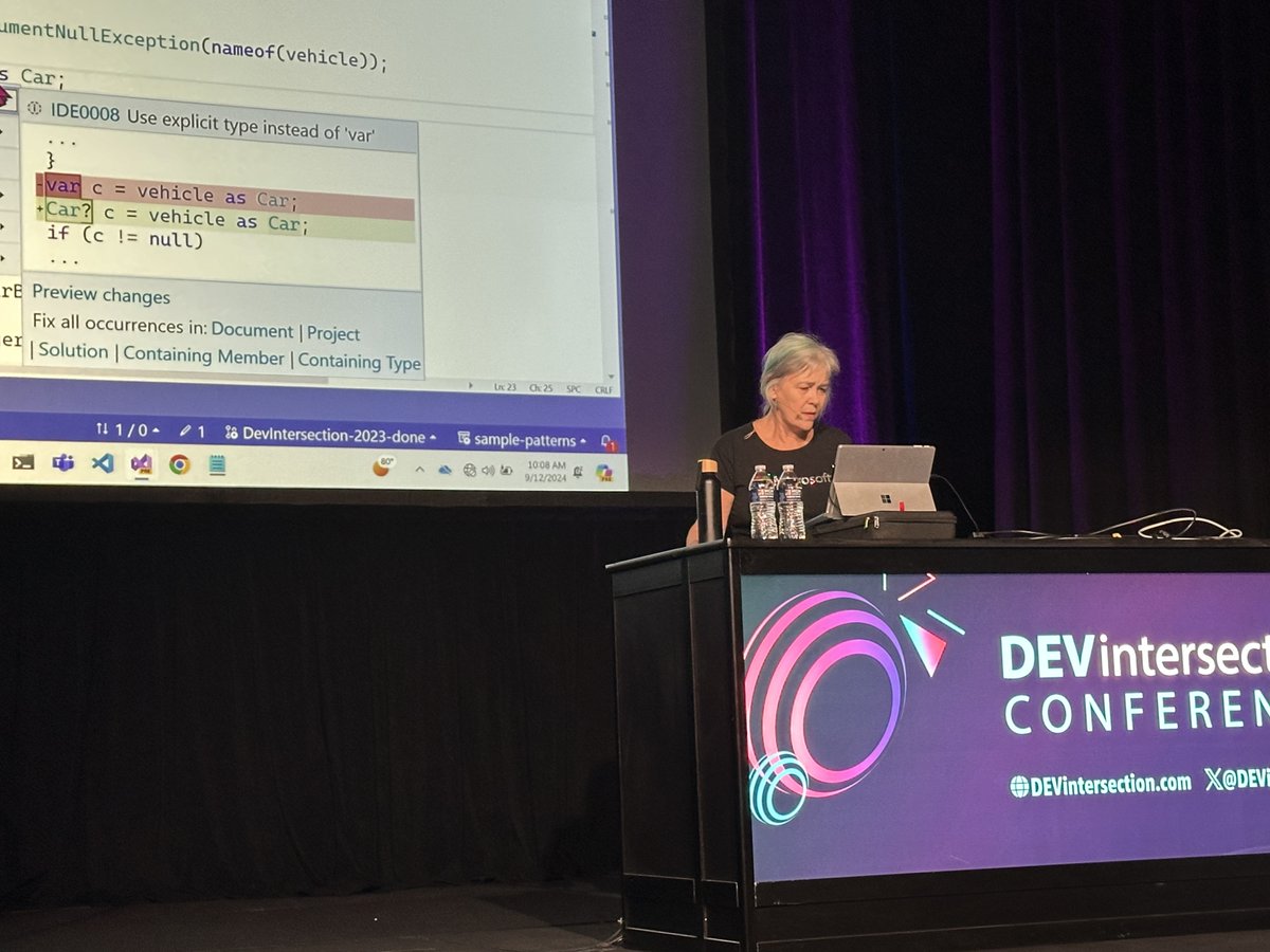 payini's tweet photo. The Best Features of C# That You Might Not Be Using by @KathleenDollard, Principal Program Manager at @Microsoft. Her sessions are a must! Her deep experience in software dev really shines in her talks. I had lunch with her today, and she shared great stories. @DevIntersection https://t.co/BL4xvtkcWG