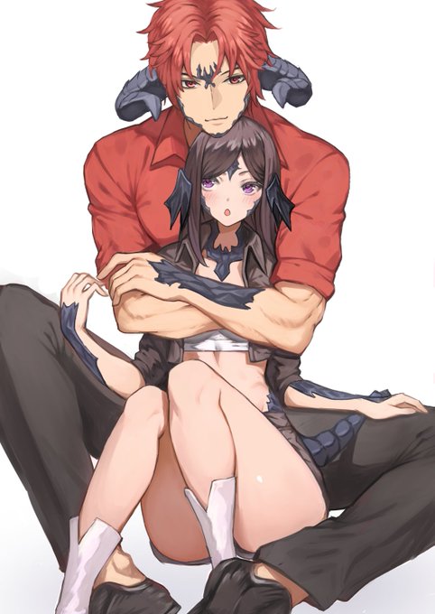 身長差アウラかっぷる #FF14イラスト 