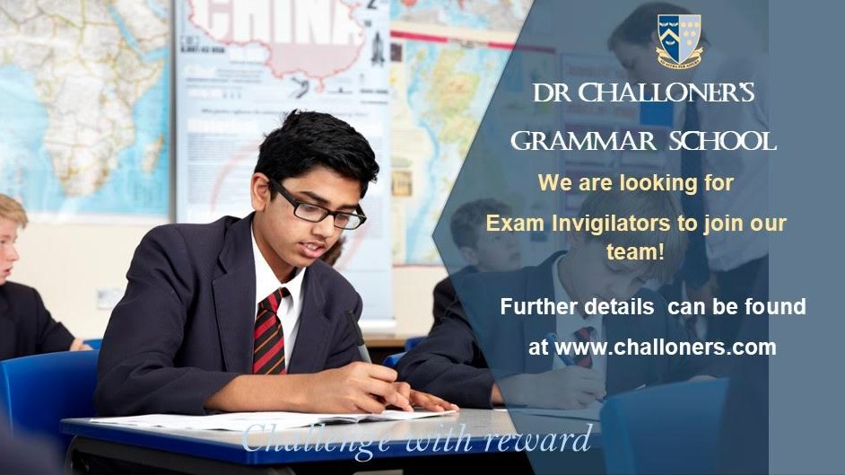 ChallonersGS's tweet image. This is a great opportunity for flexible working. You will provide invaluable support to the school throughout the examination process. Training is provided, so no previous experience is necessary.

#exams #invigilator #amersham #chesham #education  #schooljobs 
@ChallonersHead