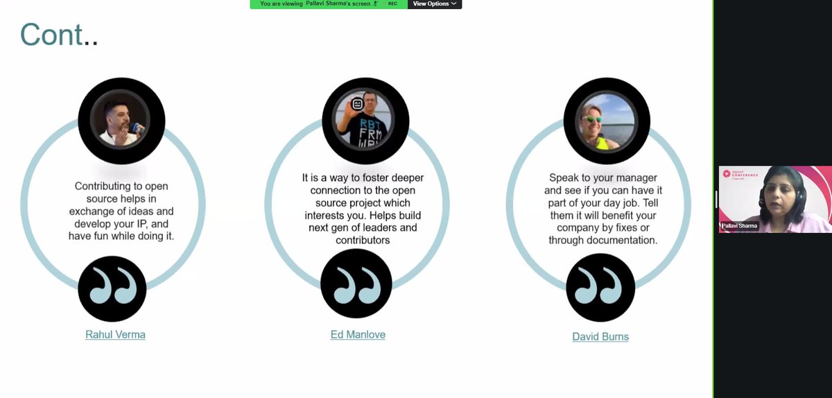 .@musepallavi exploring how contributing to #opensource like #Appium can enhance our #ProfessionalGrowth, networking, and self-worth – insights #live from #AppiumConf 2024 

#selfworth