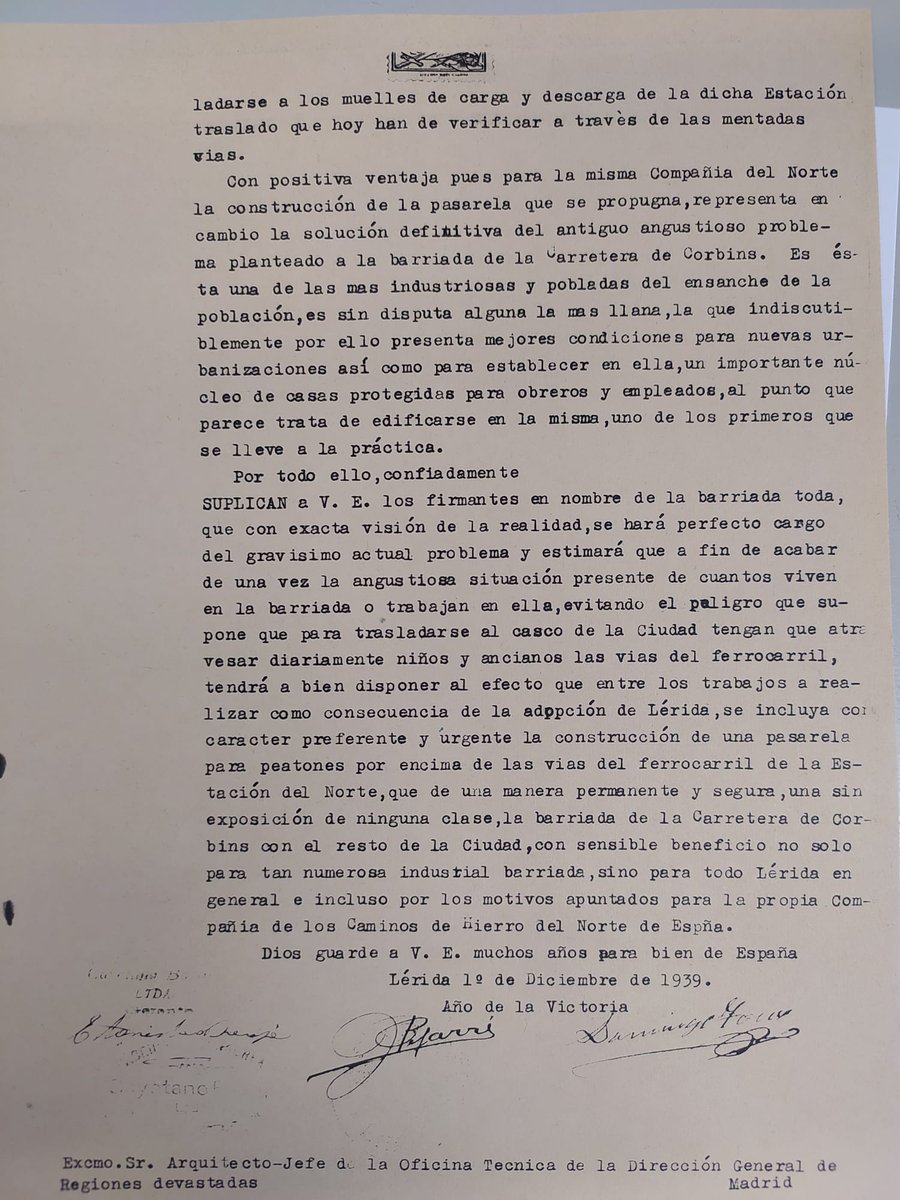 ahlleida's tweet photo. L'actualitat informativa ens ha fet pensar en la reclamació dels veïns del Camí de Corbins d'una passarel·la peatonal per passar les vies de tren.
L'escrit s'adreçava a l'arquitecte de #RegionesDevastadas -José Barahona-
#XAC #fonspersonals #reclamacionsveinals
@patrimonigencat https://t.co/5ckk1lUGn5