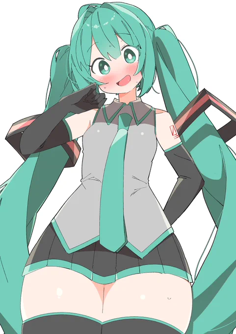 イラストレーターうるちさんが1時間で描いたミクちゃんがかわいすぎて新たなニックネーム生まれた↓ より 