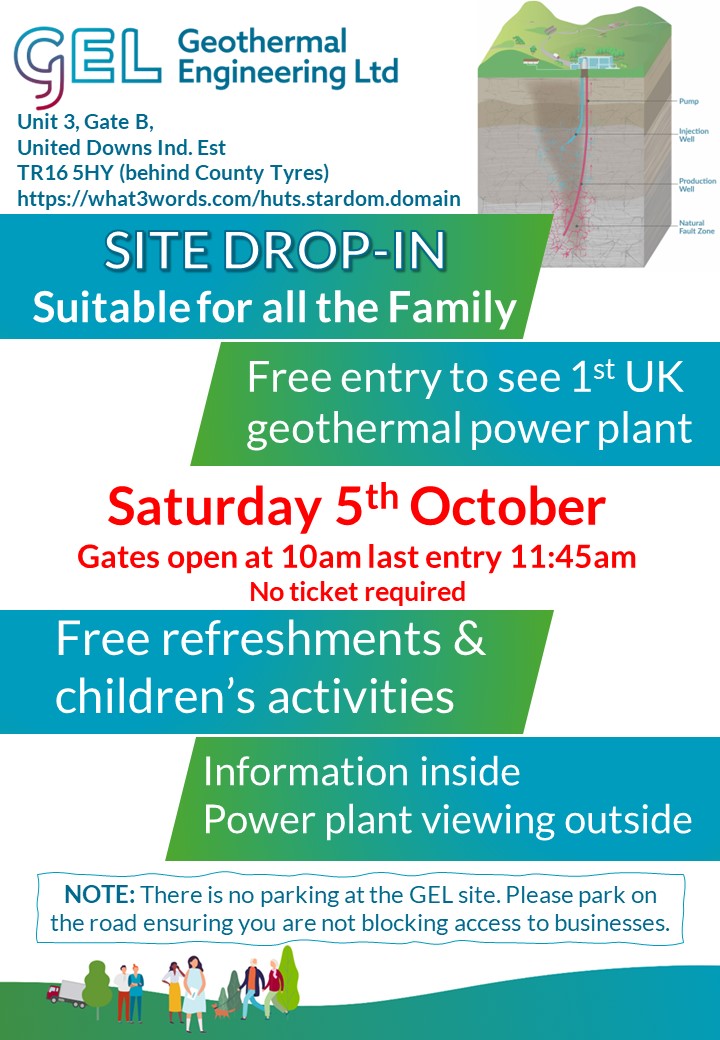 Geo_Projects's tweet image. Put the date in your diary now: Saturday 5th October 10am -11:45am visit the #UnitedDowns #Geothermal Power project and learn about the 1st UK geothermal power plant, it's free and family friendly, with hot and cold refreshments. No ticket required, just pop in.
#LoveCornwall