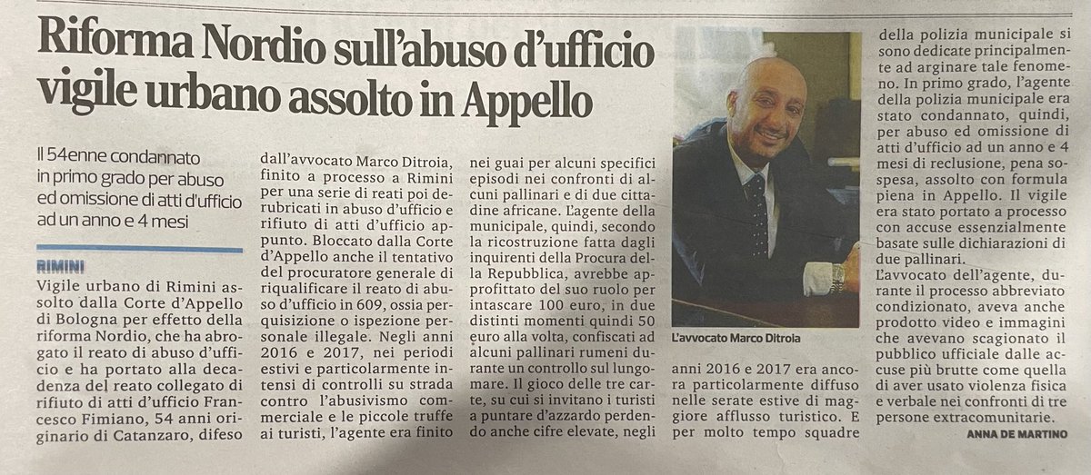 marconi62's tweet photo. Esempio classico del perché tale reato andava assolutamente eliminato. https://t.co/Xc50zA5qdF