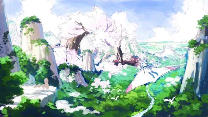 #皆さんラフと塗った後を見せてください  最近の作品で...!