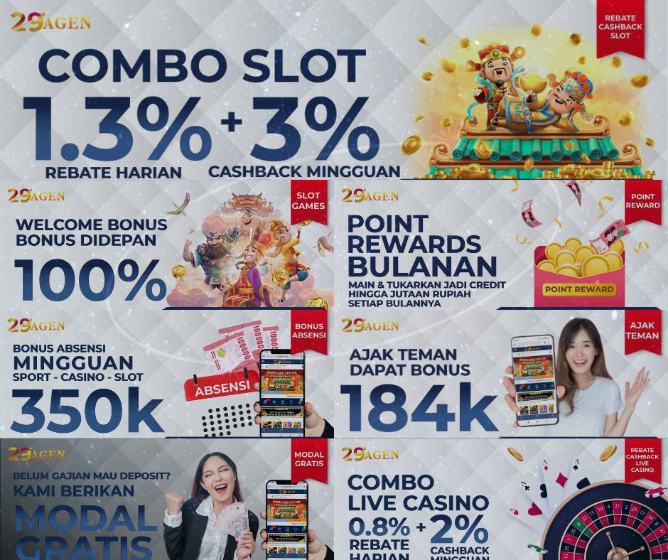 𝟐𝟗𝐀𝐠𝐞𝐧
Situs Pragmatic play &amp; PG soft No.1

LINK : ketik di GOOGLE 29AGEN

🔥Welcome bonus 100% (khusus PP &amp; PG)
🔥Rollingan / Rebate Harian 1,3%
- Minimal Deposit 10rb
- Minimal Withdraw 50rb
- SUPPORT ALL BANK, QRIS &amp; E-WALLET
#29agen #slotgacorindonesia 
<a href="/semuaorang/">YUDHA MAHENDRA</a>