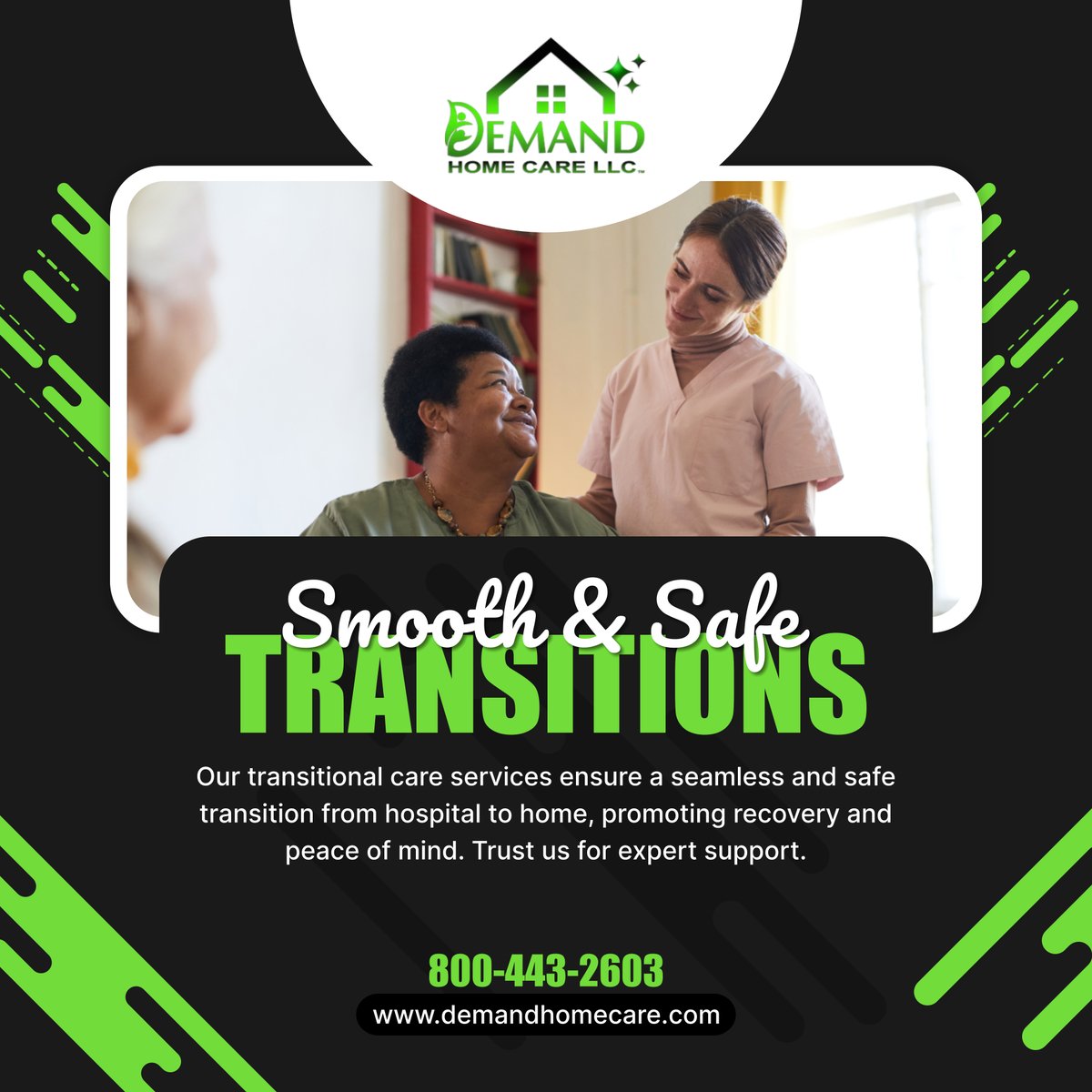 demand_care's tweet image. Experience smooth and safe transitions with our expert transitional care services. Let us support your recovery journey. Call us today at (800) 443-2603. 

#TroyMI #HomeCare #TransitionalCare #PatientSupport #SeniorCare