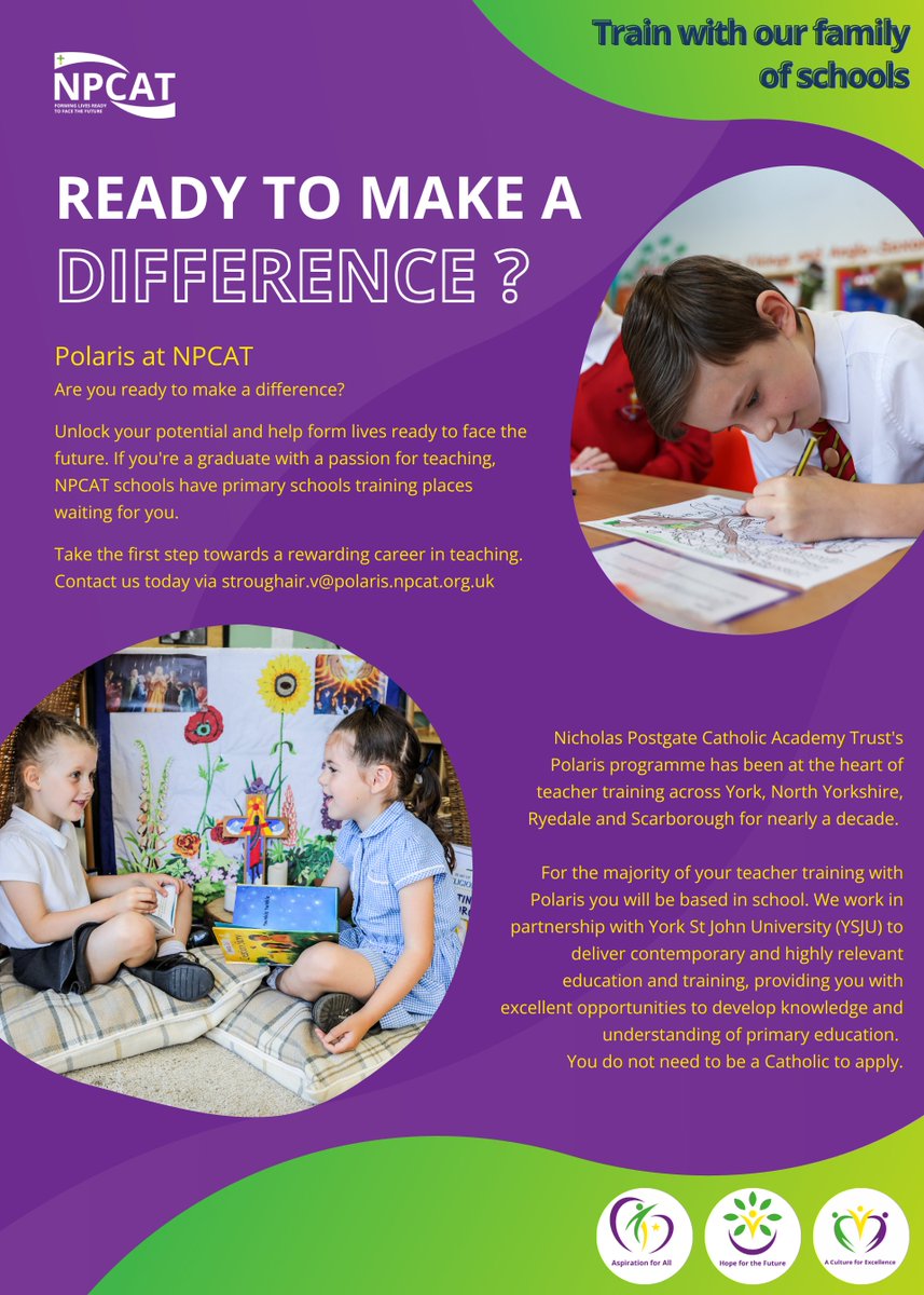 Are you interested in training to teach, the DfE ‘find postgraduate teacher training courses’ portal opens on Tuesday 1st October. You’ll be able to read all about our program and the schools in our partnership, ready for applications from 8th October. gov.uk/apply-for-teac…