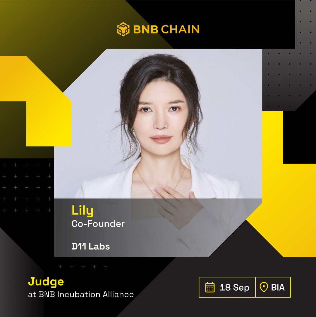 Excited to to be a judge and panelist at the @BNBChain Incubation Alliance during #Token2049 in Singapore!Looking forward to seeing all the innovative projects at BIA and  helping them grow. Let’s BUIDL together! lu.ma/m91xxlbk
#BNBChain #D11Labs #Token2049