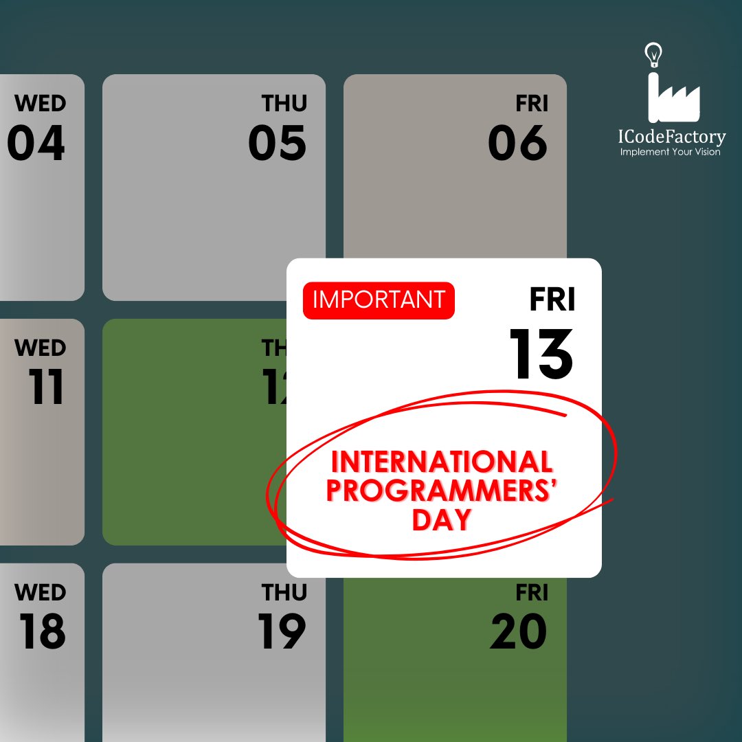 Happy #ProgrammersDay! 🌐🧑‍💻 

Today, we celebrate the brilliant minds behind the softwares driving our world. From debugging for hours to launching apps, you're shaping the future, one keystroke at a time. Keep coding, creating and improving! 

#ICodeFactory #ThinkTwiceCodeOnce