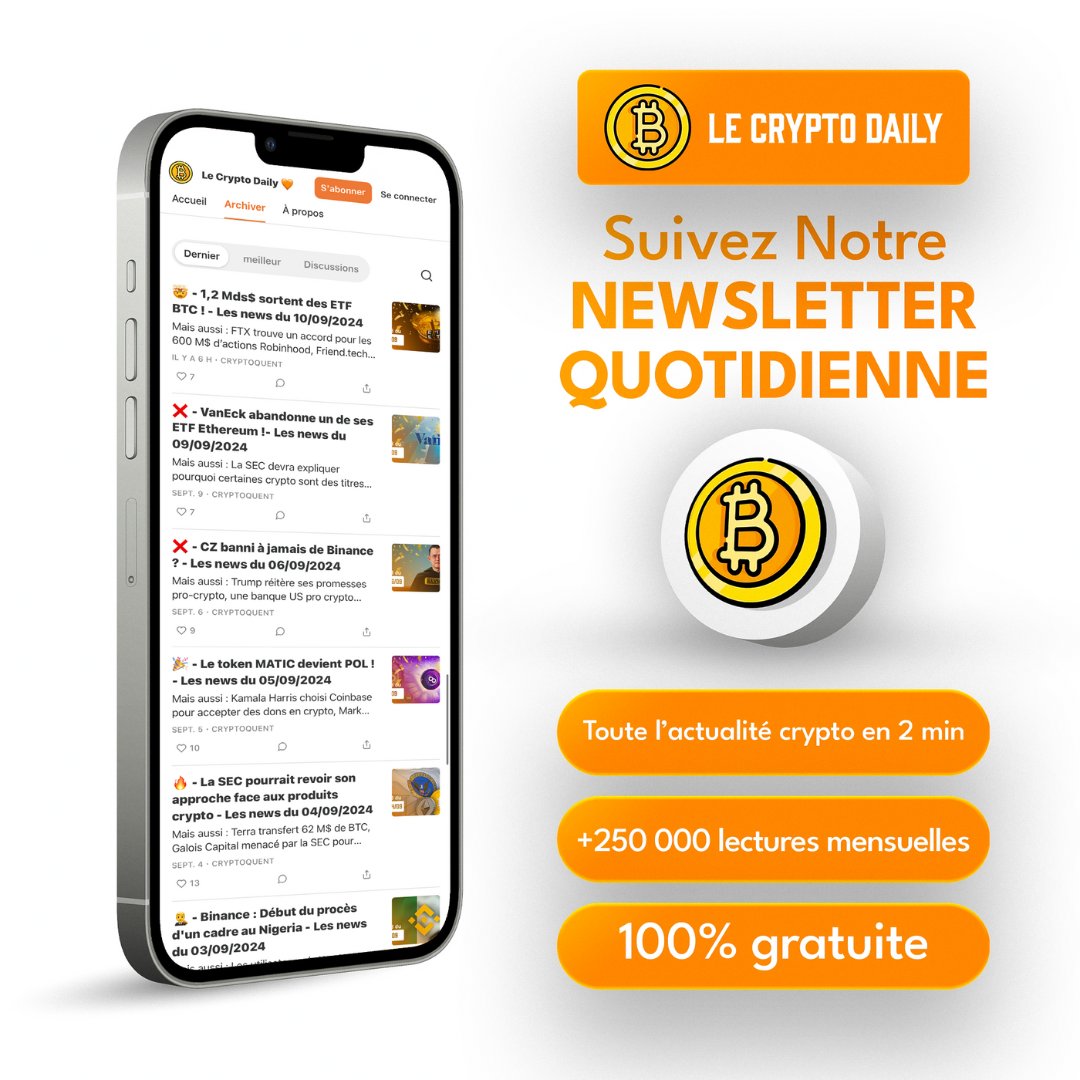 LeCryptoDaily's tweet photo. 🟠 Notre Newsletter Daily en chiffres :

👉 25 000 abonnés
👉 250 000 lectures mensuelles
👉 2 minutes de lecture
👉 100 % GRATUITE ✅

🔗 Lien d'inscription en bio 🧡