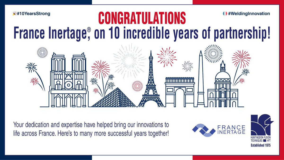 We're excited to celebrate 10 years of partnership with France Inertage! Over the past decade, their expertise and dedication have helped us bring cutting-edge weld purging solutions to industries across France. Here's to many more years of innovation and success together! 🎉