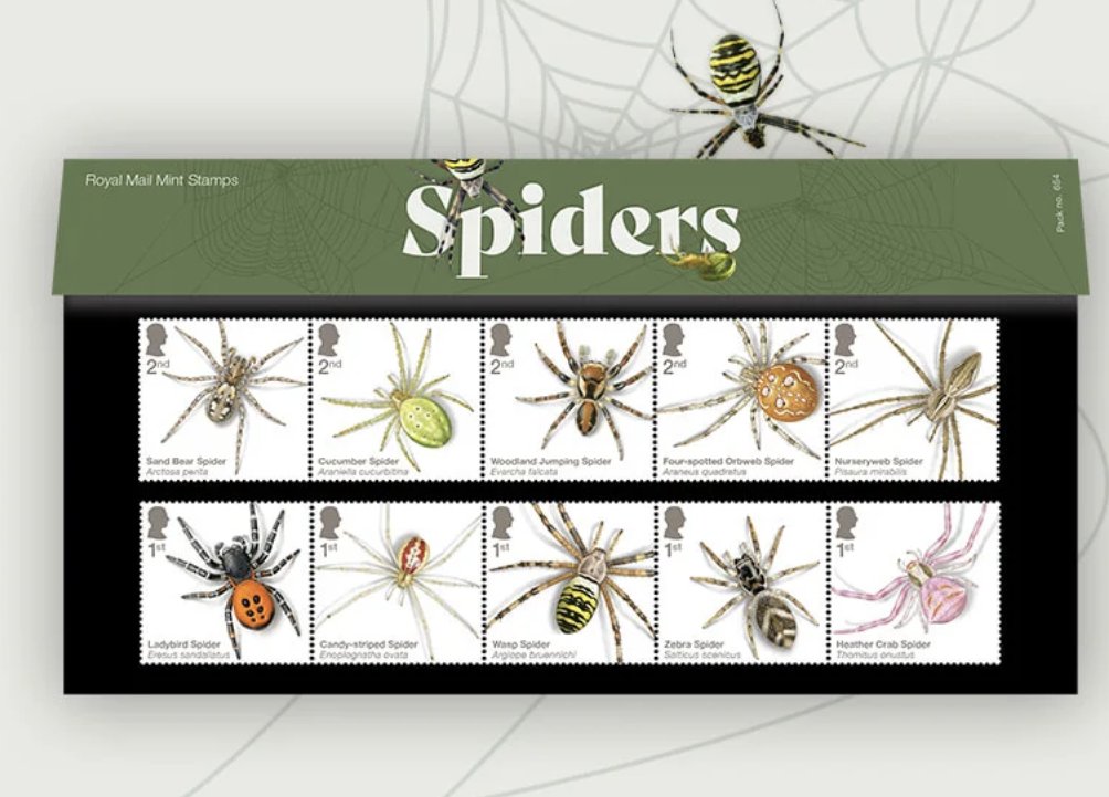 BAS (@britishspiders) on Twitter photo They've finally arrived - <a href="/rlewington2/">Richard Lewington</a> 's wonderful tribute to the amazing diversity of Britain's spiders. Available now on pre-order from shop.royalmail.com/special-stamp-… They've finally arrived - <a href="/rlewington2/">Richard Lewington</a> 's wonderful tribute to the amazing diversity of Britain's spiders. Available now on pre-order from shop.royalmail.com/special-stamp-…
