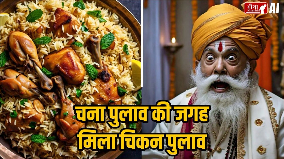chauthakhamba's tweet image. पंडित जी ने मंगाया चना पुलाव, प्लेट में डालते ही निकला चिकन का टुकड़ा

#Pandit #ChanaPulao #Chicken #ChikenPulao #Food #foodfriday #Chickenwings #foodlover #Foodie #Thalapathy69 #ArvindKejriwal #TriptiiDimri #Jabalpur #MPNews 

READ: chauthakhambha.com/news/chicken-p…
