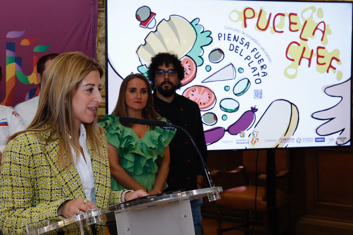 AyuntamientoVLL's tweet photo. La concejala de Juventud, @carolinadbp, presenta ‘Pucela Chef’, el concurso que promueve hábitos alimenticios saludables en especial entre los jóvenes.
Se celebrará el día 29 se septiembre, a las 13h. en la Cúpula del Milenio.
@Apehva
@Olibher1965
@makroESP
#Vitin
Abrimos 🧵👇 https://t.co/k55QLUClw0