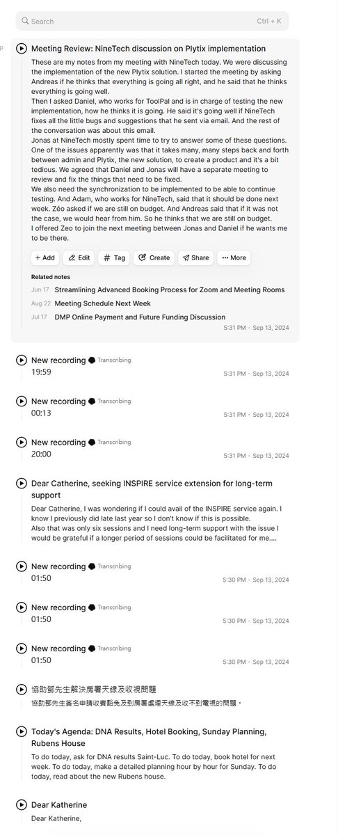 mowd8574's tweet photo. @voicenotesai are you being hacked? I can't see my notes and see many other people's notes https://t.co/c0Nd1VImNF