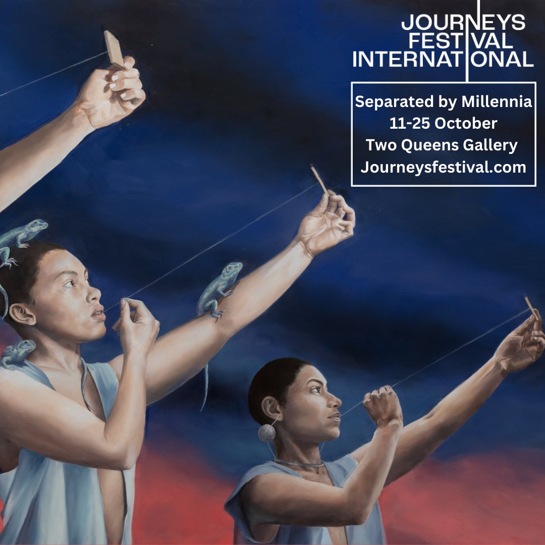 _ArtReach's tweet image. Step into a world of myth and time travel with Separated by Millennia by Sarah Al-Sarraj. Co-commissioned by @ArabBritishCent and @shubbakfestival, this stunning exhibition explores ancestry and ecological balance through the lens of temporal nomads. artreach.org.uk/journeys-festi…