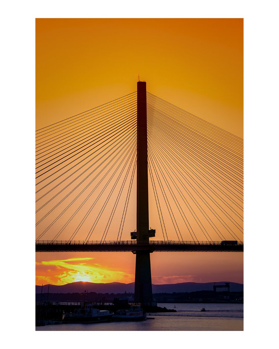 Sunsetting on the Queensferry Crossing. #theforthbridges #queensferrycrossing #landscapephotography #scotland #scotlandphotography #sunset #silhouette #silhouettephotography <a href="/TheForthBridges/">The Forth Bridges</a>
