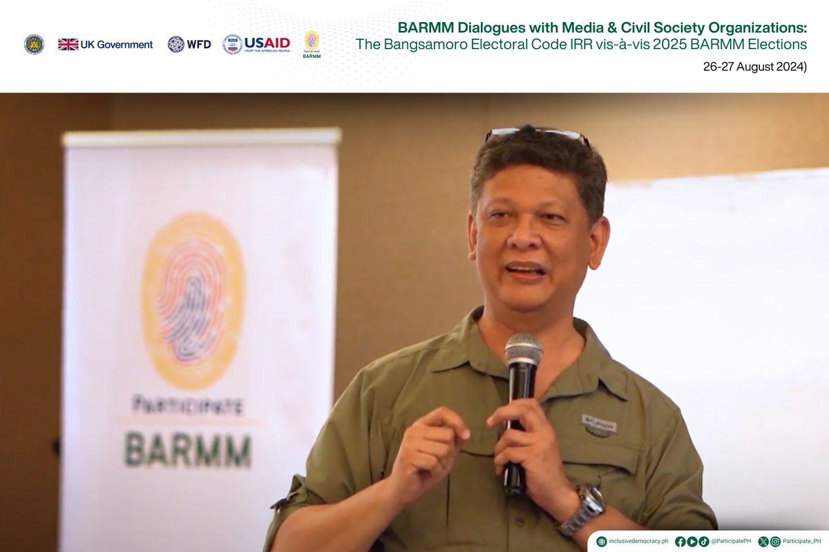 Participate_PH's tweet photo. The dialogues aimed to provide updates to the media and CSOs regarding the preparations for the 2025 BARMM Parliamentary Elections. Their roles in the upcoming elections were also discussed.

Makiisa. Makialam. Makilahok. #PARTICIPATE_BARMM https://t.co/yzHwLK3W1Y