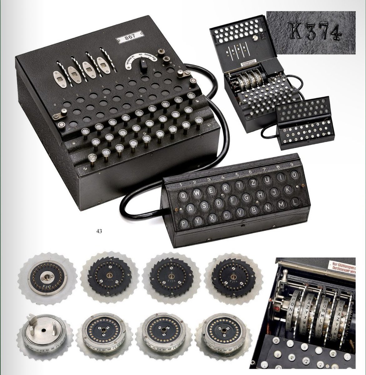 Top secret WW2 1939 4 rotor #Enigma K-Model with additional lamp panel, serial No K374 for sale on 14 Sep at Auction Breker, est €80-120k.

the-saleroom.com/en-gb/auction-…