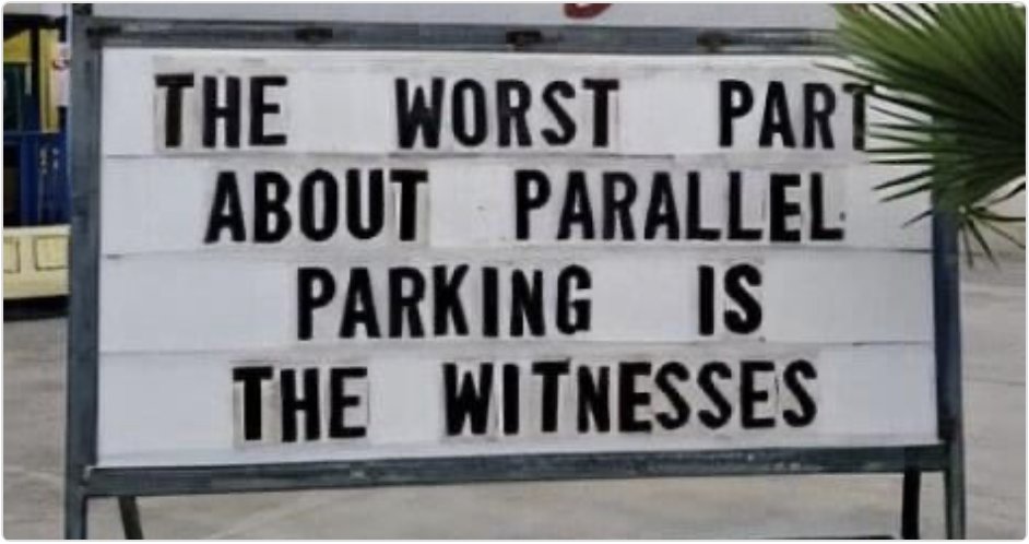 NorthernSpeech's tweet image. 🚙 Can you parallel park? 🚙
#FridayFunny  #ParallelParking #ParkingSkills #CarHumor #FunnyFriday #ParkingChallenge #CarComedy 🤣