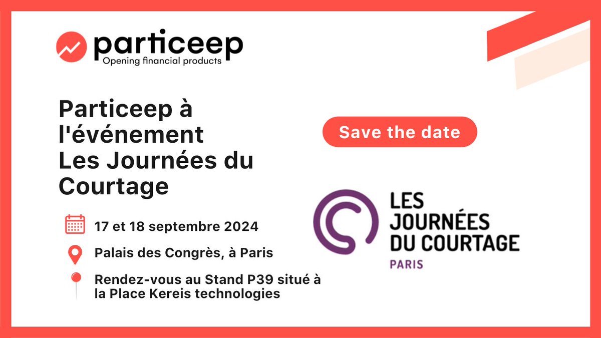 #event-Nous sommes ravis de participer à la 23e édition des Journées du Courtage, les 17 et 18 septembre 2024 ! 

🚀 Rejoignez #Particeep au cœur de cet événement incontournable pour les professionnels de l'assurance, au Palais des Congrès de Paris.

#assurance #courtage #fintech