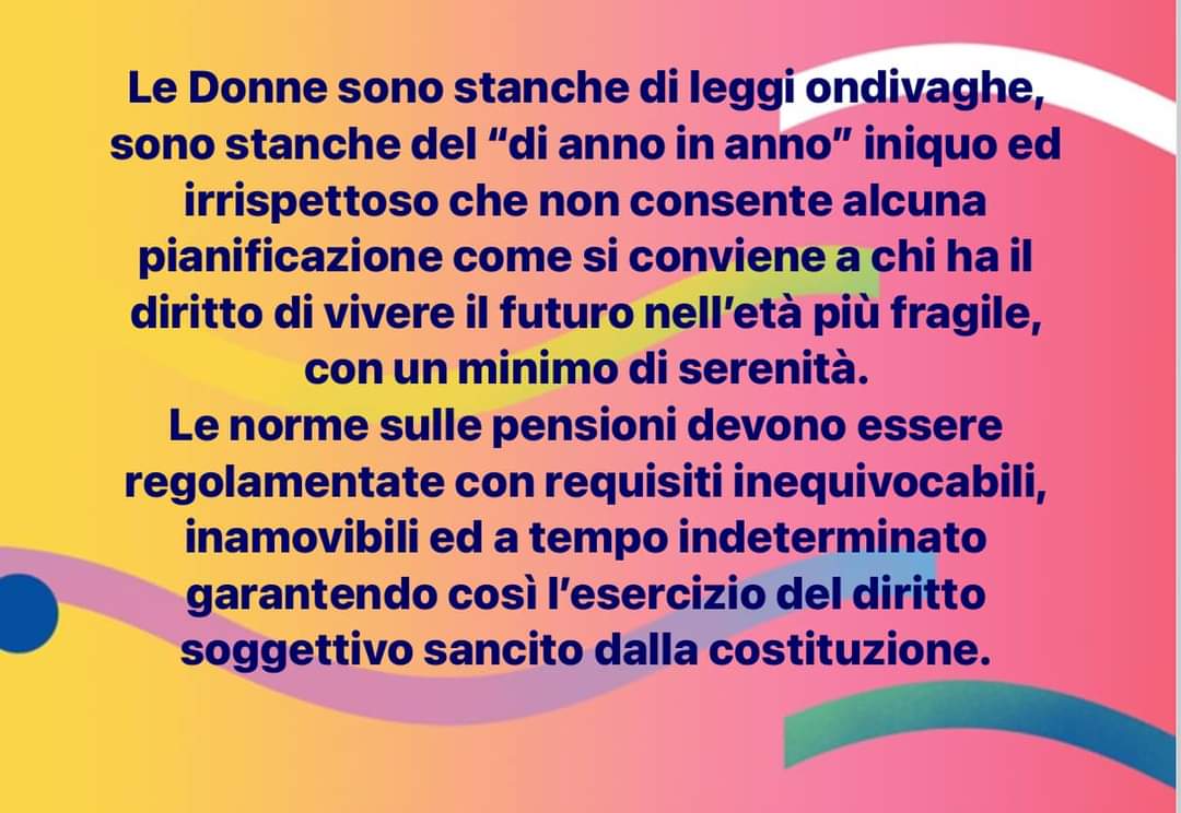 morelli_marisa's tweet photo. L'attuale Opzione Donna non è una proroga, ma una nuova versione, nella quale sono state inserite  limitazioni mortificanti per tutte
@MEF_GOV @GiorgiaMeloni @ClaudioDurigon @w_rizzetto @matteosalvinimi   
@luigisbarra 
@PpBombardieri
@mauriziolandini
#opzionedonna https://t.co/x1q26pGEYP