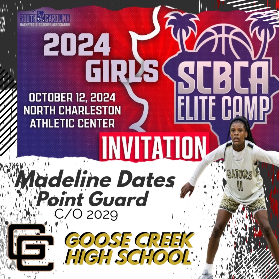 Grateful for the opportunity to be invited to this elite camp! Ready to bring my best and compete with the top talent in South Carolina. Let’s get after it! 💪🏾  #GrindMode #Blessed #StayHungry #GirlHooper #co2029 #8thGradeSeasonLoading