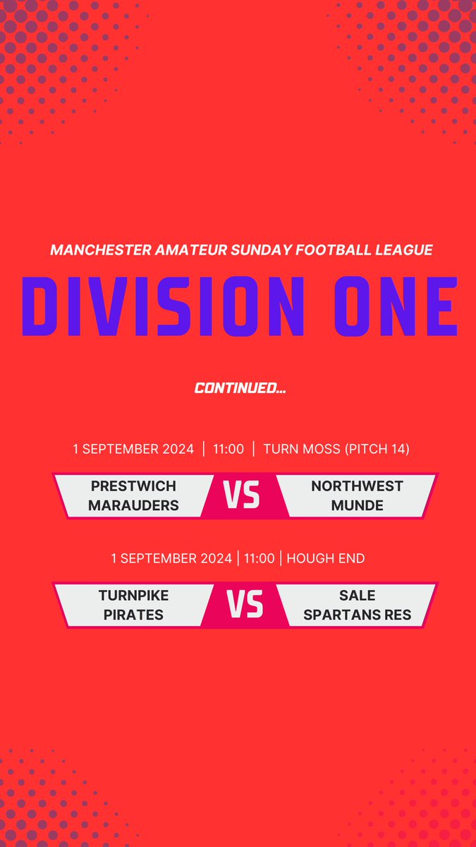 ManchesterASFL's tweet image. 🗓️ FIXTURES 🗓️

This weekend is the third matchweek of the 24/25 season, and we’re expecting some cracking games!

Our 3 Premier Division games are set to be thrillers, while each of the games in Division One could go anyway!

Get down and support your teams!

#masfl