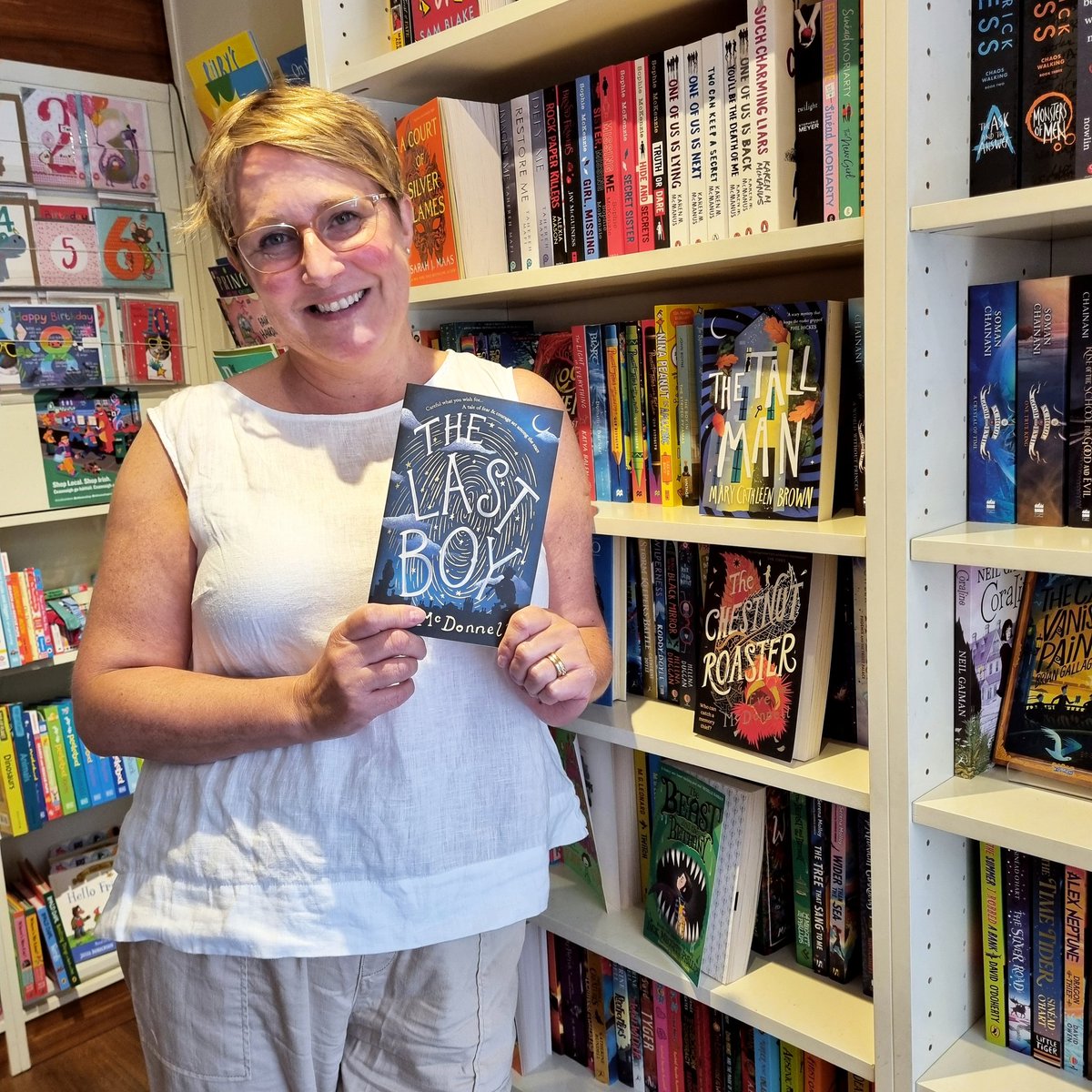 Eve Mc Donnell dropped in during the week and left us some bookmarks to accompany her new book, The Last Boy. Would be an interesting one for a junior bookclub (11+) to discuss.