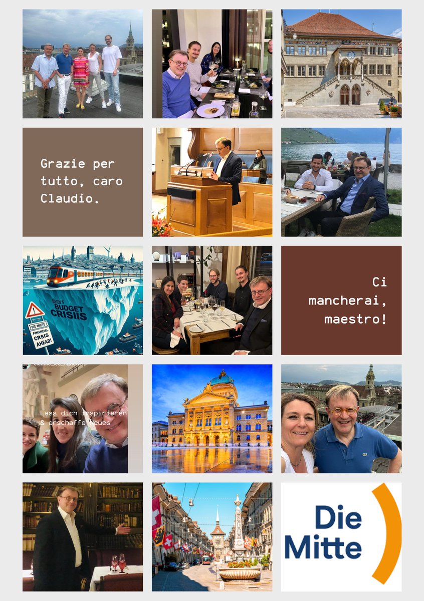 MitteStadtBern's tweet photo. Er ist als Quer-Einsteiger gestartet und verabschiedet sich nun als Quer-Aussteiger: @ClaudioRighett5
Danke lieber Claudio für deine Arbeit, dein Wirken, deine Liebe zur Mitte und zu Bern.
Zum Rücktrittsschreiben: https://t.co/ELOaKqQTOc https://t.co/2h04whwqUr