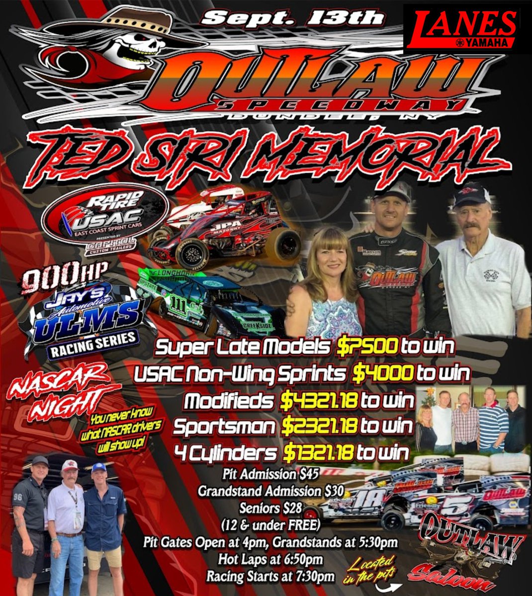 Outlaw Speedway (@outlawspeedpr) on Twitter photo OMG! It is FINALLY race day at 82 Main in Dundee! 3rd Annual Ted Siri Memorial is TONIGHT with <a href="/ULMSLateModels/">United Late Model Series</a> and <a href="/USACecsc/">USAC East Coast</a> along with Modifieds, Sportsman, and 4 Cylinders. It will be EPIC. Tim McCreadie autograph session from 6-7. OMG! It is FINALLY race day at 82 Main in Dundee! 3rd Annual Ted Siri Memorial is TONIGHT with <a href="/ULMSLateModels/">United Late Model Series</a> and <a href="/USACecsc/">USAC East Coast</a> along with Modifieds, Sportsman, and 4 Cylinders. It will be EPIC. Tim McCreadie autograph session from 6-7.