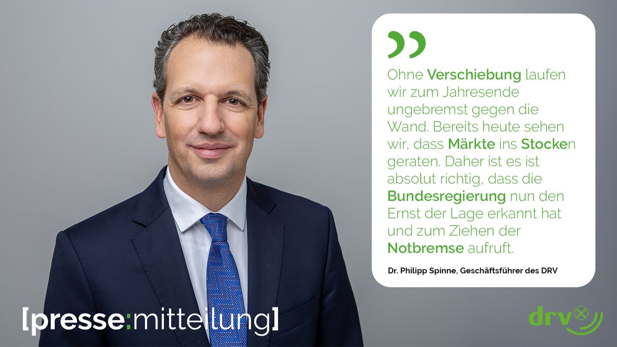 Deutscher Raiffeisenverband (@raiffeisen_drv) on Twitter photo In einer Pressemeldung fordert Bundesministe <a href="/cem_oezdemir/">Cem Ăzdemir</a> heute, den Anwendungsstart der EU-Verordnung fĂŒr entwaldungsfreie Lieferketten (#EUDR) zu verschieben. DRV-GeschĂ€ftsfĂŒhrer Dr. Philipp Spinne unterstĂŒtzt dies mit Nachdruck. Mehr dazu: raiffeisen.de/ohne-verschieb⊠In einer Pressemeldung fordert Bundesministe <a href="/cem_oezdemir/">Cem Ăzdemir</a> heute, den Anwendungsstart der EU-Verordnung fĂŒr entwaldungsfreie Lieferketten (#EUDR) zu verschieben. DRV-GeschĂ€ftsfĂŒhrer Dr. Philipp Spinne unterstĂŒtzt dies mit Nachdruck. Mehr dazu: raiffeisen.de/ohne-verschiebâŠ