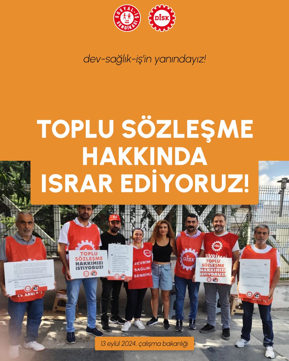 Toplu sözleşme hakkında ısrar ediyoruz!

📌 DEV-SAĞLIK-İŞ'in toplu iş sözleşmesi yetki gaspına karşı 22 Ağustos’ta ÇSGB önünde başlattığı nöbet devam ediyor.

📌 Denetleme Kurulu Üyelerimiz Alev Ceylan ve Yılmaz Bozkurt dostlarımızın nöbet eylemini ziyaret etti.

<a href="/DevrimciSaglik/">Devrimci Sağlık İş</a>