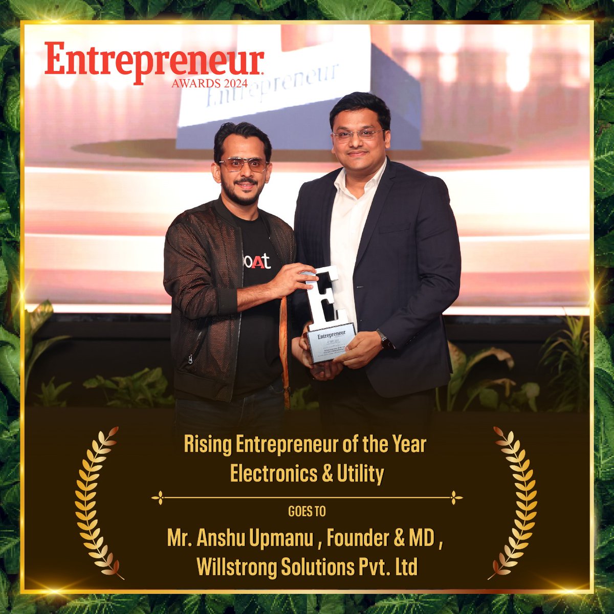 EntrepreneurAPJ's tweet photo. ๐A Huge Congratulations to Mr. Anshu Upmanu, Founder & MD of Willstrong Solutions Pvt. Ltd.๐
#EntrepreneurAwards #InspiringLeaders #InnovationInElectronics #FutureOfTech https://t.co/YLOWlcVI2j